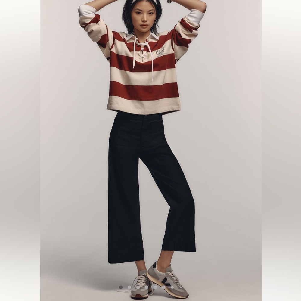The Colette Cropped Wide-Leg Pants by Maeve